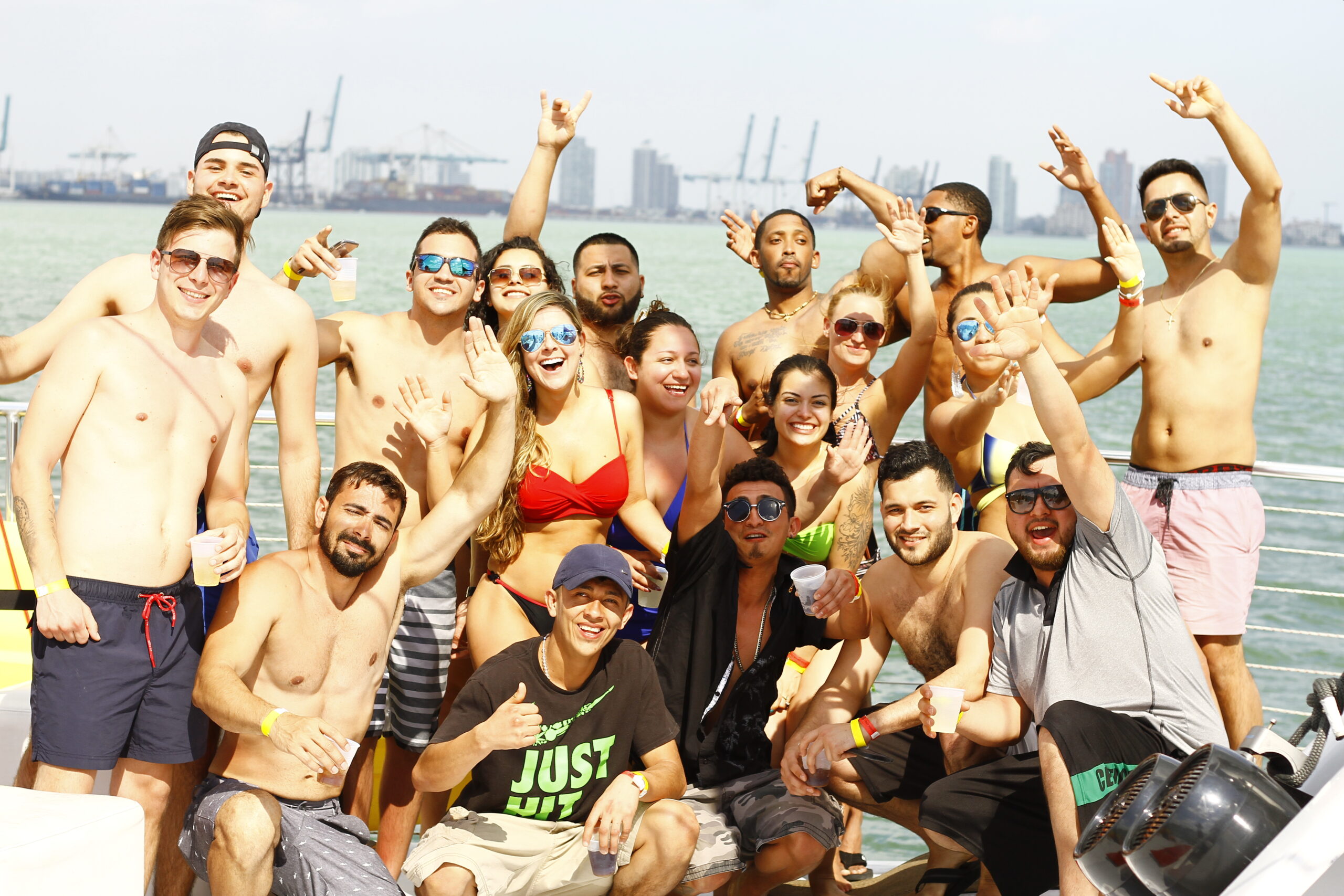 Group of People enjoying the Boat Party